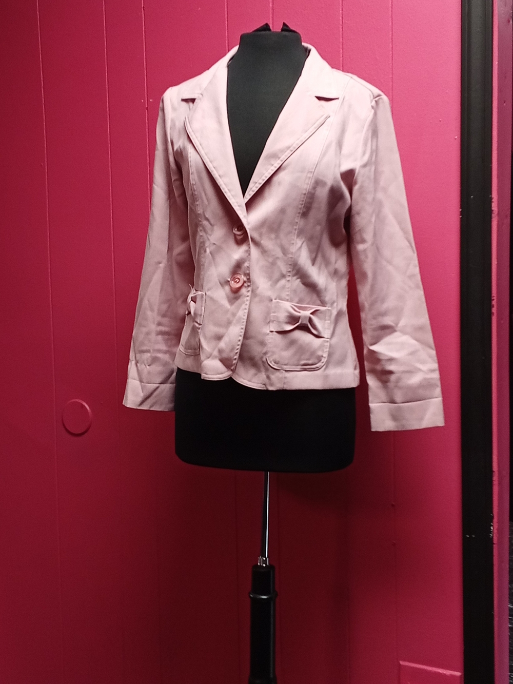 Star City Pale Pink Tailored Blazer with Pocket Bows